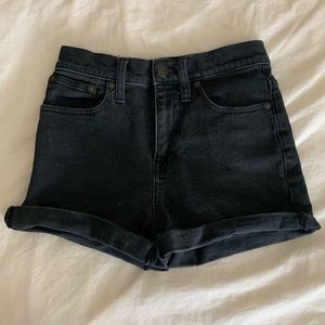 Black Denim high waisted shorts